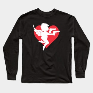 Valentine Cupid Pistols Valentine's Day Gift Long Sleeve T-Shirt